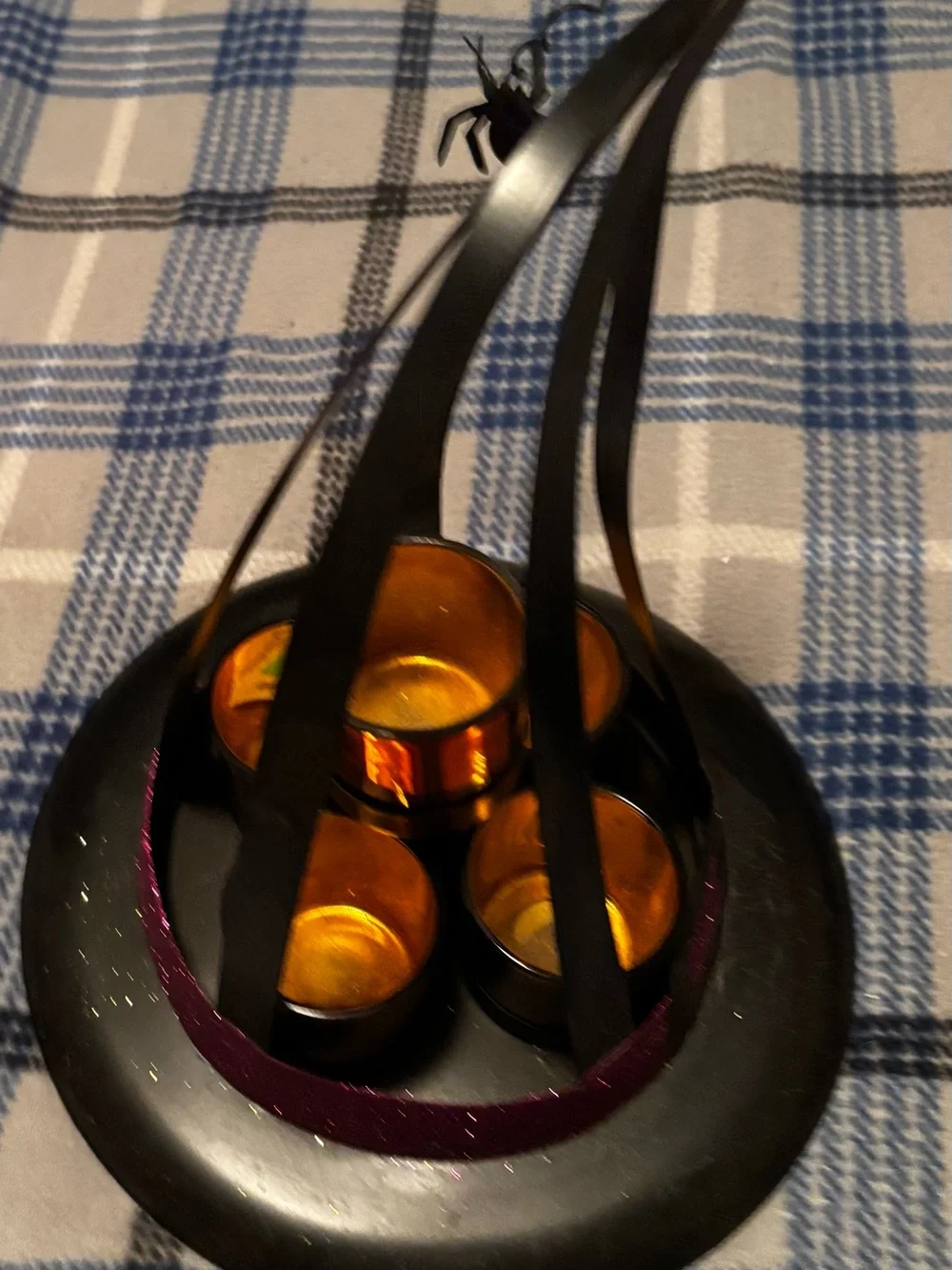 Black and Amber Decorative Tealight Holder - Women Accessories